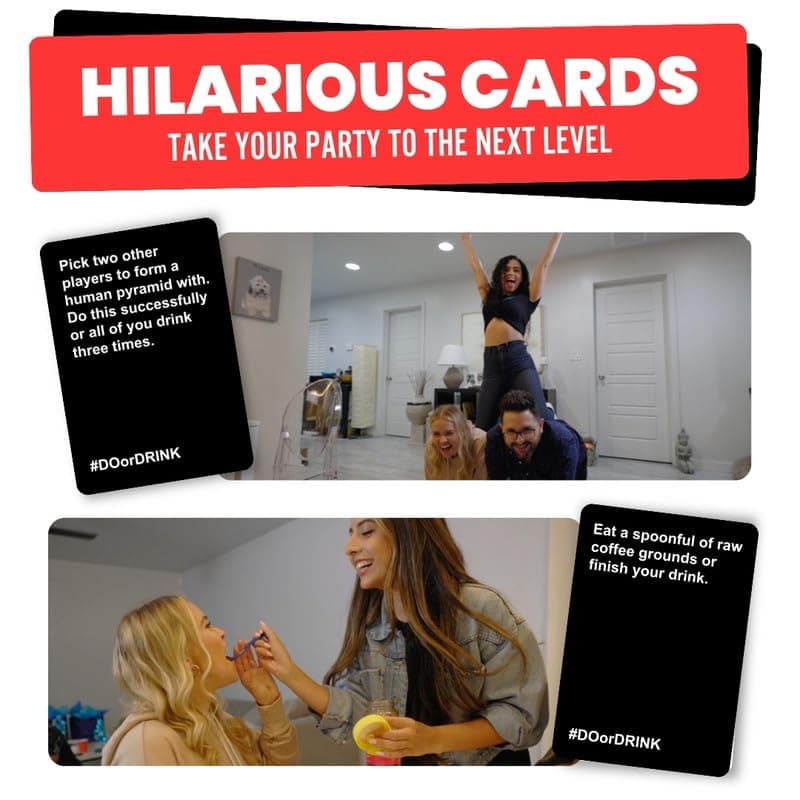 Do or Drink Drinking Card Games for Adults - Fun Adult Games for Game Night & Parties - 21st Birthday Gift & Bachelorette Party Games with 350 Cards & 175 Challenges That Will Get You Drinking