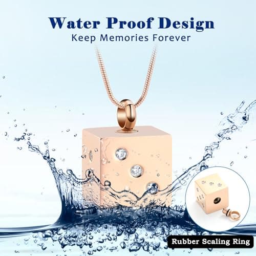 Stainless Steel Memorial Necklace Ash Holder for Pet Human Keepsake Ash Jewelry Bereavement Gift for Women Men with Fill tool Hearbeingt Dice Urn Necklaces Cremation Jewelry for Ashes Keepsake Pendant B09D2ZPQQ2