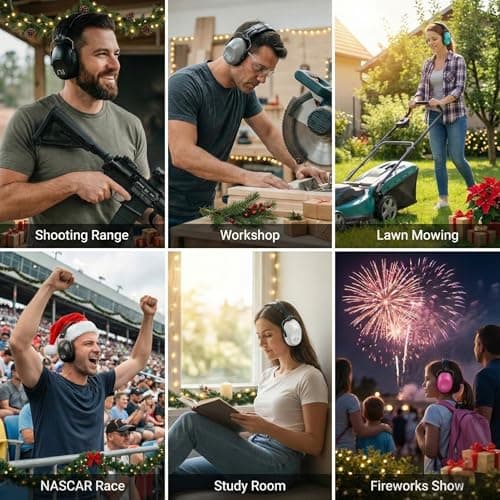 Pro For Sho 34dB Hearing Protection Ear Muffs – Highest NRR Compact Design Ear Protection for Loud Events & Sensory Use