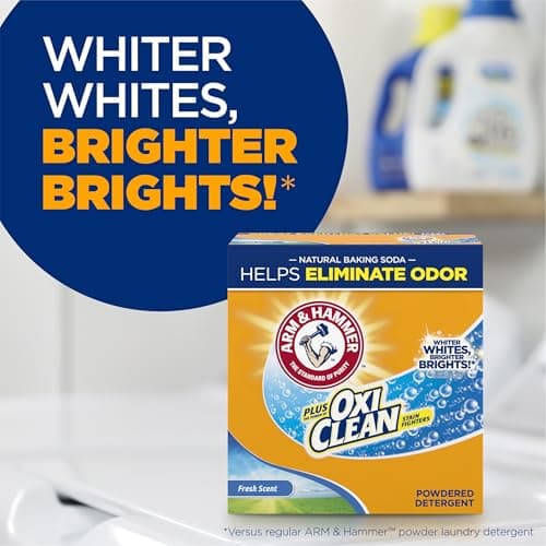 Arm & Hammer Plus OxiClean Powder Laundry Detergent, Fresh Scent, 45 Loads, 3.48 Pound (Pack of 1) - Package May Vary