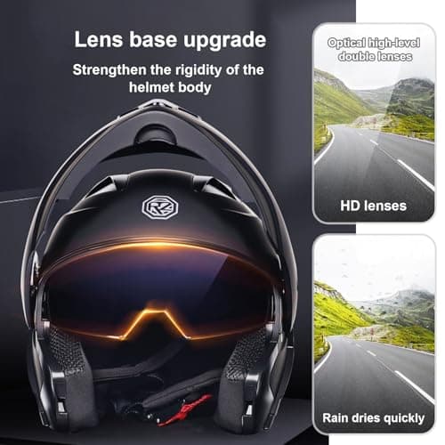 Bluetooth Modular Motorcycle Helmet DOT Approved Full Face Flip up Anti-Fog Double Visor Helmet Street Bike Helmet Built-in Dual Speaker with Microphone
