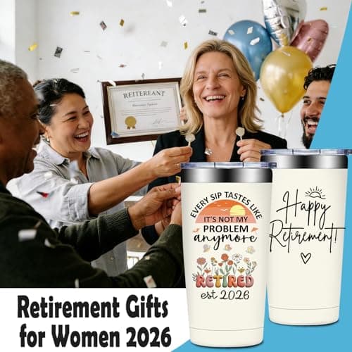 Happy Retirement Gifts for Coworker, Teachers, Nurse, Friends, Family - Every Sip Tastes Like It's Not My Problem Anymore Grifarny Retirement Gift for Woman 2026 - Retirement Tumbler Cup 20 oz B0GVDQD9N9
