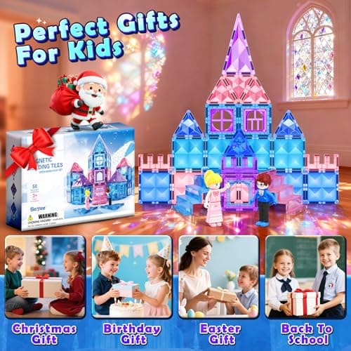 Soyee Diamond Magnetic Building Blocks - Princess Toys for 3-8 Year Old Girls & Boys - 3 4 5 6 Year Old Girl Birthday Xmas Present