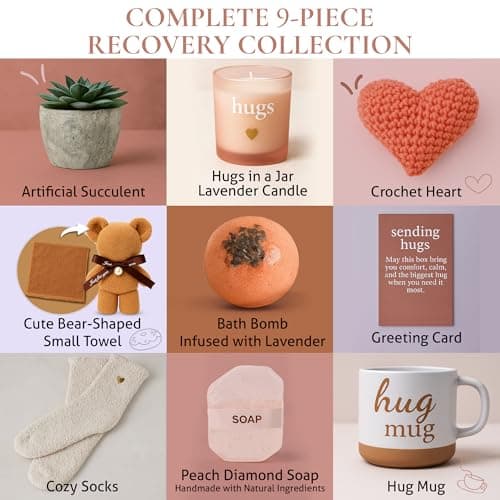 Get Well Soon Gift Baskets for Women - After Surgery Recovery Care Package for Women, Self Care, Thinking of you and Feel Better Gifts - Sympathy Box for Sick Friend Post Surgery