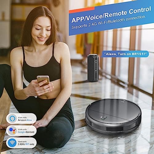 Robot Vacuum and Mop Combo, 2 in 1 Robotic Vacuum Cleaner with Schedule, App/Alexa/Voice Control, Slim 2.87", Self-Charging, 2300 Pa Suction & Long Runtime, Ideal for Hard Floor, Pet Hair, Carpet