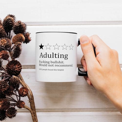 Funny Gifts for Age Ceremony, Hilarious Being an Adult Would Not Recommend Coffee Mug,Birthday Christmas Gifts for 18 Years Old Grown-Up Tea Cup 11 OZ B0DNJHSK26