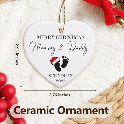 NewEleven Pregnancy Announcement Gifts for Husband Wife Family, Gender Reveal Gifts, Pregnancy Gift for Expecting Mom, for New Mom, New Dad, New Parents - Ornament