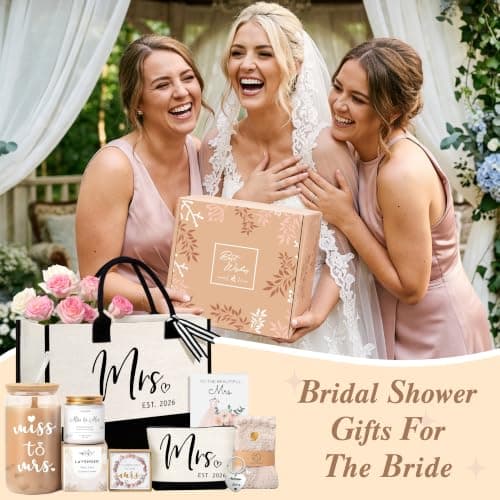 Bridal Shower Gifts for Bride To Be Gift 2026, 8PC Unique Bridal Shower Bachelorette Gifts for Brides, Just Married Engagement Wedding Presents Set for Women Her Wifey Future Mrs B0GZ3PCXTQ