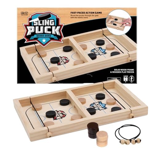 Fast Sling Puck Game - Super Winner Slingshot Puck Board Game - Sling It Shot 2 Player Hockey Table for Kids, Teen and Adults - Christmas Indoor Family Tabletop Games