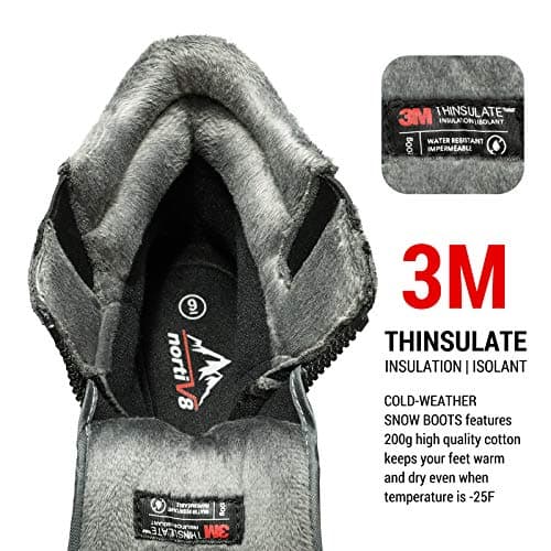 NORTIV 8 Men's Insulated Waterproof Winter Snow Boots Warm Outdoor Boots for Cold Weather