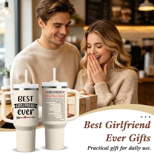 Birthday Gifts for Girlfriend - Anniversary, Christmas, Valentine Day Gift for Women, Her - Best Girlfriend Ever Tumbler SpenMeta Gifts for Girlfriend - Girlfriend Birthday Gifts - 40oz Tumbler B0H2GY21XK