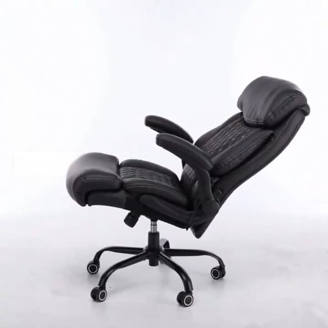 550LBS Big and Tall Office Chair for Heavy People,Ergonomic Office Chair with Padded Flip-Up Arms and Adjustable Lumbar Support,High Back Executive Leather Desk Chair with Rocking Function