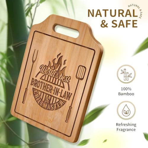 AceThrills Brother in Law Gifts for Brother in Law Christmas Birthday Gifts - Engraved Cutting Board 12.3"L × 8.7"W × 0.4"Th