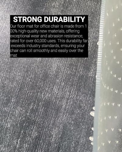 46” x 60” Office Chair Mat for Carpeted Floors – Large, Slip-Resistant, Heavy-Duty Desk Protector with Extended Lip – Easy Glide Rolling Desk Chair Mat for Work, Gaming, Home