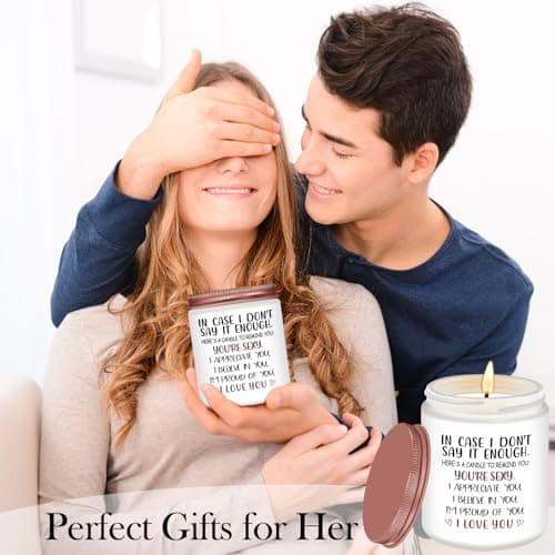 NANOOER Gifts for Her Girlfriend, Anniversary Wedding Birthday Gift for Women Wife, Unique Romantic Gift for Her Lavender Candle, Funny Valentines Anniversary Birthday Gifts for Her,Girlfriend, Wife