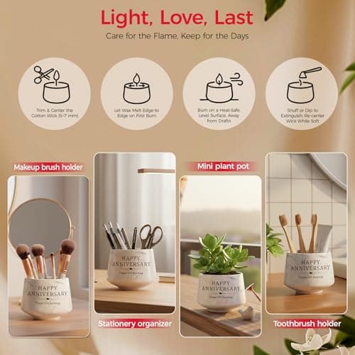 Happy Anniversary Candle – Aniversario Gifts for Couple,Women,Men 6oz Lavender Scented Candle,Anniversary Romantic Gifts for Him & Her B0G4GGC4Y6