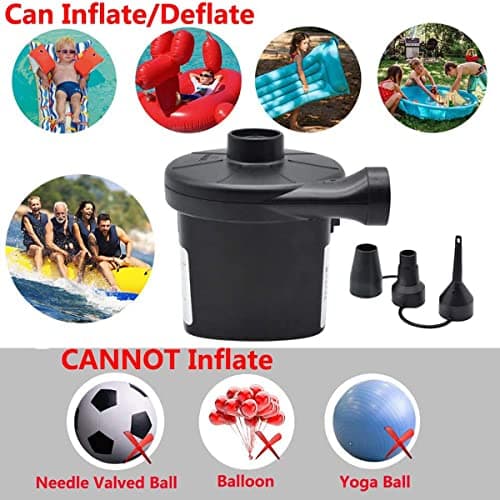 BOMPOW Electric Air Pump for Inflatables Air Mattress Pump Bed Pool Toy Raft Boat Quick Pump Black (AC Pump(130W))