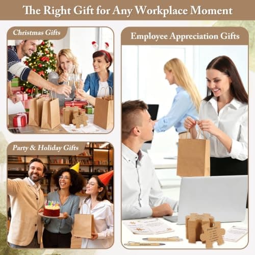 80Pcs/20 Sets Employee Appreciation Gifts Set - Puzzle Cork Coasters with Cards, Pens & Paper Bags, Thank You Gifts Bulk, Appreciation Gift for Coworkers, Perfect for Teachers, Nurses, Office, School B0GWCJP3J9