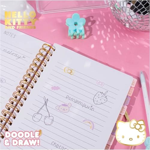 Horizon Group USA Hello Kitty and Friends Agenda, 70 Pages, Hardcover Planner, Kuromi Stickers, Sanrio Stuff, Cute School Supplies, Stationery and Accessories