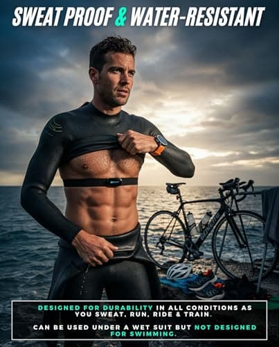 Powr Labs Bluetooth and ANT+ Heart Rate Monitor Chest Strap - All Day Comfort, Easy Connectivity - Compatible with Polar, Garmin, Peloton, Wahoo