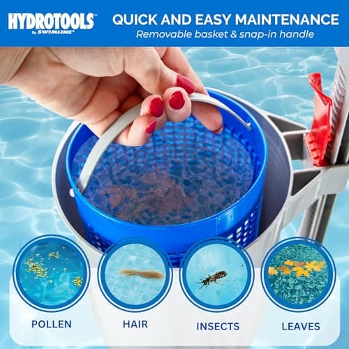 SWIMLINE HYDROTOOLS Wall Mounted Hanging Above Ground Pool Surface Skimmer Kit | Cleans Automatically, Attach To Inflatable Collars, Tubular & Metal Frame Pools | Maintenance Cleaner Floating Debris
