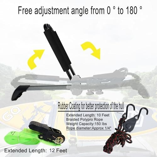 Folding Kayak roof Rack Adjustable for Kayak/Canoe/SUP,J-Bar Rack on Roof Mounting On SUV, Car and Truck Crossbars. (23-krf-1)
