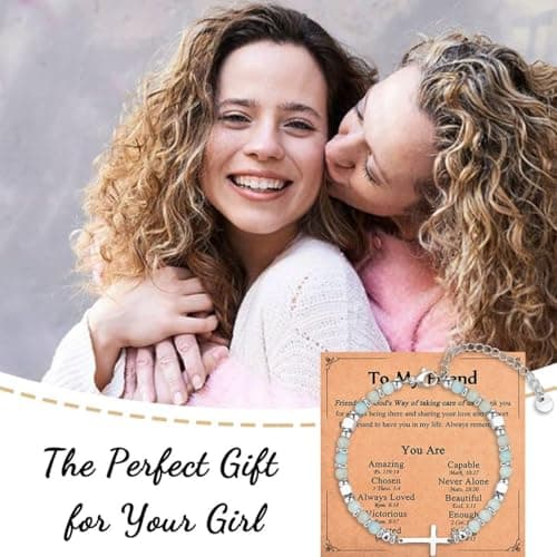 Daughter Granddaughter Sister in Christ Friend Niece Gifts on Birthday Christmas Easter Valentines Day Graduation Religious Cross Bracelet for Women Girls, Christian Gifts B0DJXSMMPZ