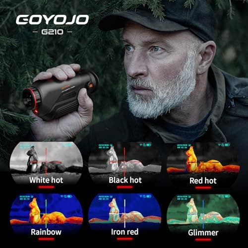 GOYOJO G210 Thermal Monocular, 256x192 Thermal Imaging Monoscope Camera for Adults, 10mm Focal Lens Vision Goggles Thermal Scopes for Night Hunting Camping