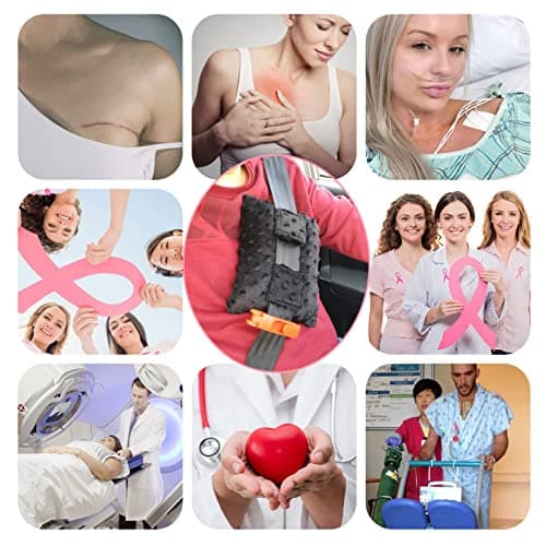 Pacemaker Pillow Chemo Port Pillows for Mastectomy, Open Heart Surgery Recovery Gifts Breast Cancer Bypass Post Surgery Cushion, Minky Dot Black