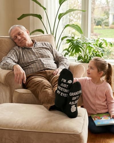 Jeasona Grandpa Gifts Funny Gifts for Grandpa Birthday Novelty Non-slip Socks