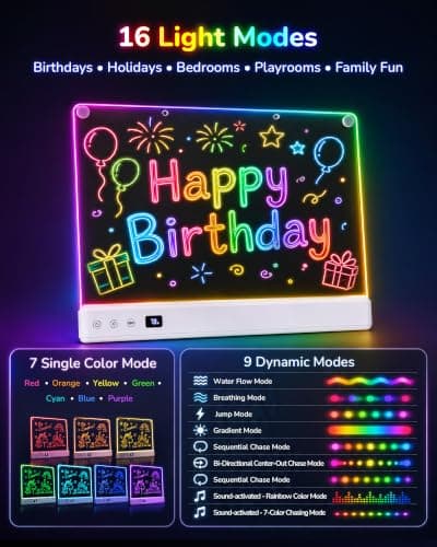 Aullsaty 16.5-Inch LED Drawing Board for Kids, Rechargeable Light Up Dry Erase Board with 16 Light Effects, 7 Markers and Tracing Kit, Birthday or Christmas Gift for Boys and Girls Ages 3-12 B0H7HFPLFM