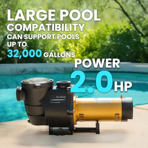 XtremepowerUS 2HP In-Ground Swimming Pool Pump Dual Speed High Flow 2" Inlet 230V High Flo 2-Speed w/ Slip-On Fitting Adapter, 5,820 GPH with Filter Basket