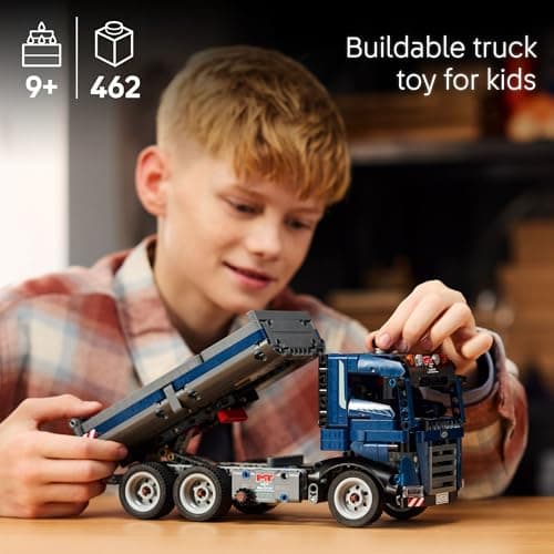 LEGO Technic Tipping Dump Truck Toy - Construction Truck Building Toy for Kids, Boys and Girls, Ages 9+ - Gift for Birthdays - W/Realistic Features - 42203 B0DJ1D4SHD