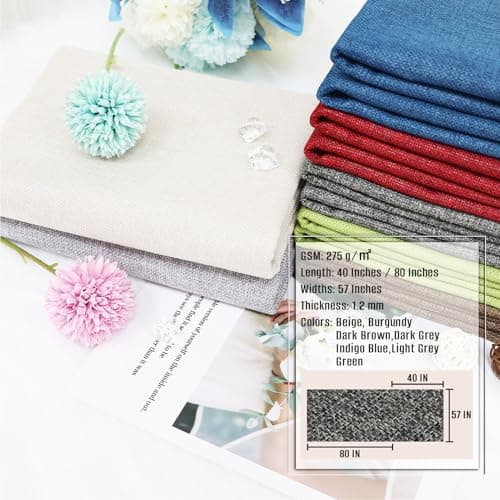 Heavy Linen Fabric 80x57 Inches, 1.2mm Thickness, Plain Solid Color Cloth for Embroidery, Clothing, Sewing - Linen Texture Material (Dark Grey)