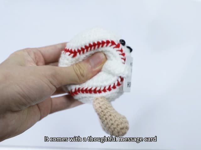 Cute Birthday Card for Mom Dad Grandson Teacher, Handmade Sports Gifts Baskets for Coach Players, Party Favors Decoration Baseball Christmas Birthday Gifts for Son Daughter, Crochet Gifts for Women B0GWQVK2Z9