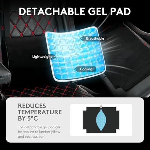 Gaming Chair,Computer Office Chair with Footrest,Massage Lumbar Support and Gel Pad,Ergonomic Reclining Leather Gamer Chair with Headrest,Adjustable Armrests and Spring Cushion Black Red