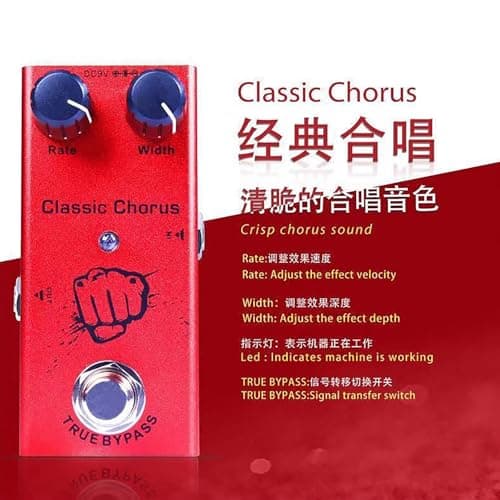 Classic Chorus Guitar Effects Pedal - Crisp 12-String Tone, True Bypass, Aluminum Body, DC 9V Power (Adapter Not Included)