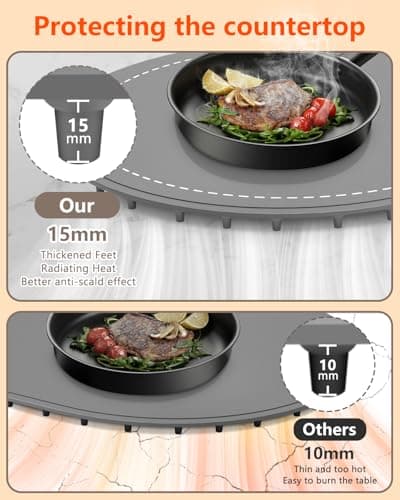 seenlast Warming Mat for Food with Adjustable Temperature Timer,10S Fast Heating Silicone Food Warmers for Parties Buffet and Home Daily,Food Warming Mat with Insulating Pad Raised Feet Protects Table B0FDWZ3ZLC