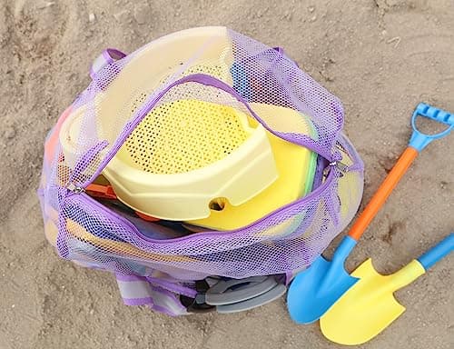 LEAFOREST Large Beach Bag with Zipper - Lightweight Mesh Bag for Swimming Pool Sand Toys