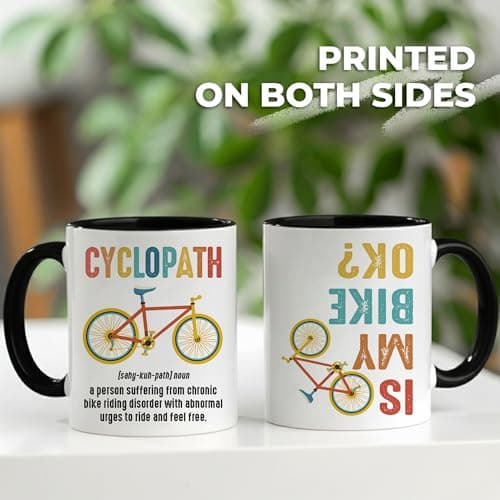 Gift for Cyclist, Cyclopath Definitions Funny Cycling Mug 11oz, Fathers Mothers Day Birthday Christmas Cool Gifts for Cyclists Biker Pedaller Bicycle Lover Triathlete, Bicycle Coffee Cup B0GSG7JZ78