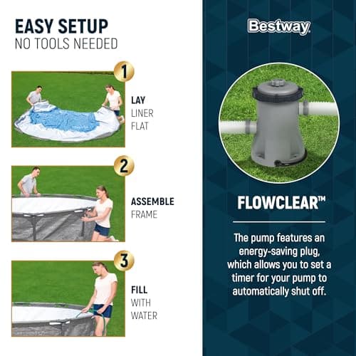 Bestway Steel Pro MAX 10' x 30" Above Ground Pool, Round Metal Frame Outdoor Swimming Pool Set with Filter Pump, Stacked Stone Print