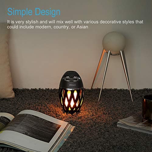 DiKaou LED Flame Outdoor Table Lamp Torch Table Lamp with Blutooth Speaker, Rechargeable Ambience Lantern with Flickers Warm Light for Patio/Porch/Home Decor, Best Gift for Men Women Teens Kids B07QQNST7B