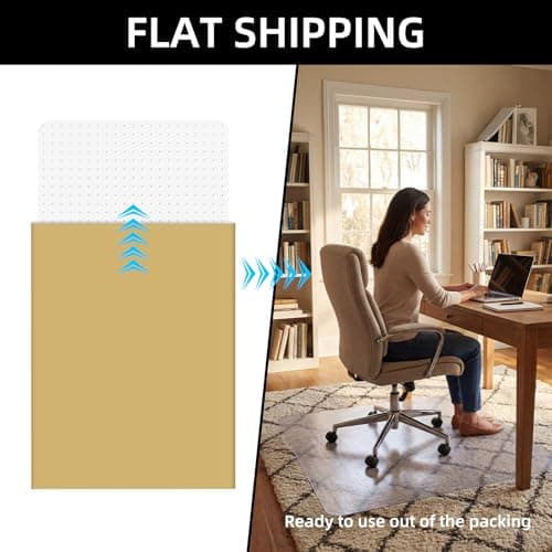 Office Chair Mat for Carpet, 32x48 Heavy Duty Clear Plastic Rolling Chair Mat for Carpet Floor, Under Computer Desk Chair Floor Mats Protector Carpeted Floors