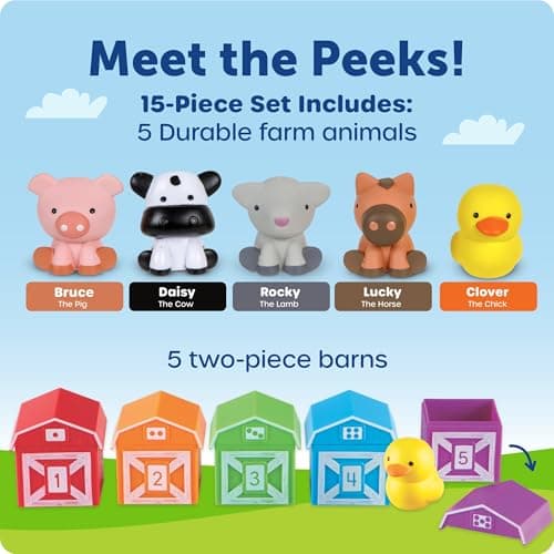Farm Animals for Toddlers, Educational Fine Motor Montessori Sets, Toddler Animal Toys, Counting, Sorting & Matching Toy Learning Resources The Original Peekaboo Learning Farm B081P4CZQ9