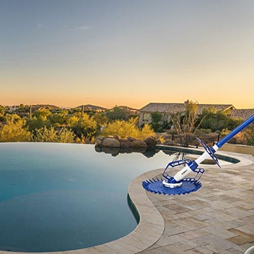 VINGLI Pool Vacuum Above Ground Indoor Outdoor Automatic Swimming Pool Cleaner Sweep Sweeper with 33FT Hoses (Nave Blue)