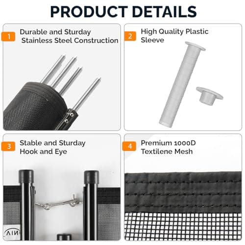 VINGLI Swimming Pool Fence for Ground and Above Pool Safety Fencing, Black (4×72FT)