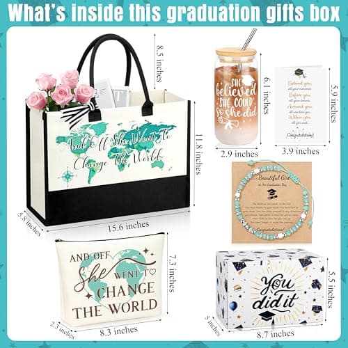 JSENGIFT Graduation Gifts for Her 2025, College Graduation Gifts for Women, Graduation Gift Basket for College High School, Class of 2025 Graduate Gifts