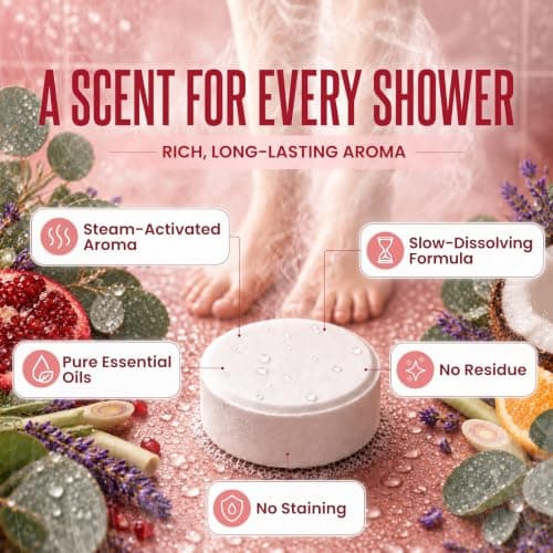 Cleverfy Shower Steamers Aromatherapy for Women and Men – Self-Care Shower Bombs for Stress Relief and Relaxation – 6 Tablets