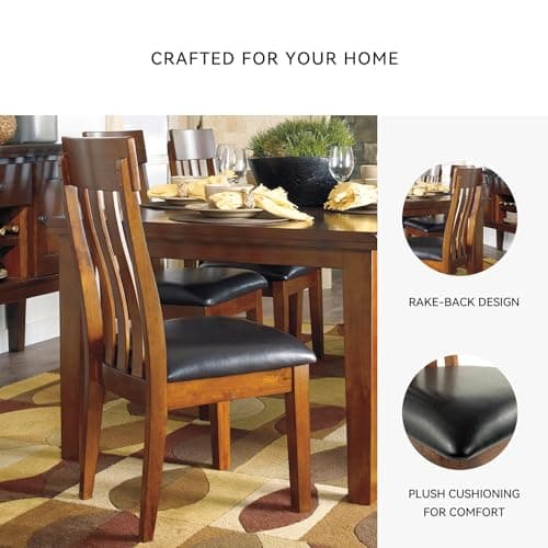 Signature Design by Ashley Ralene Rake Back 19" Dining Room Chair 2 Count, Medium Brown
