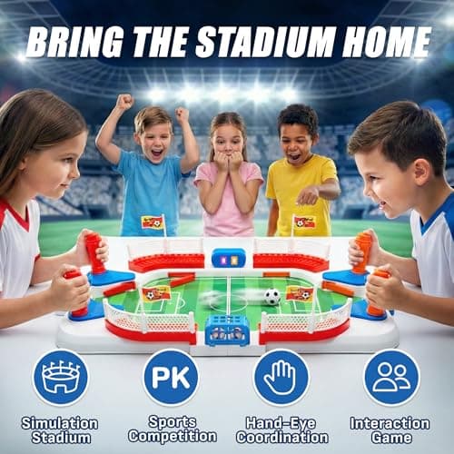 Including 4 mini Balls, Interactive Soccer Toy Indoor Home, Party Game for Football Lover, Birthday Gifts for Boys Girls SMILESSKIDDO Mini Foosball Table Toy Age 4-12, Soccer Board Games for Kids B0GFW5N5TD